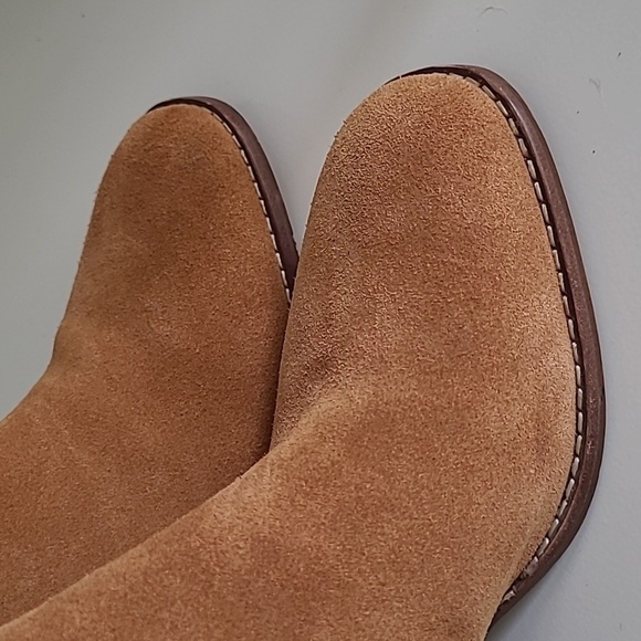 Madewell The Kat Chelsea Suede Chunky Heeled Boot in Chestnut Brown, Size 7.5 - Picture 12 of 16